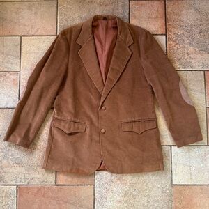 Vintage JC Penney Western Wear Brown Tan Corduroy Blazer Sports Coat Jacket 44